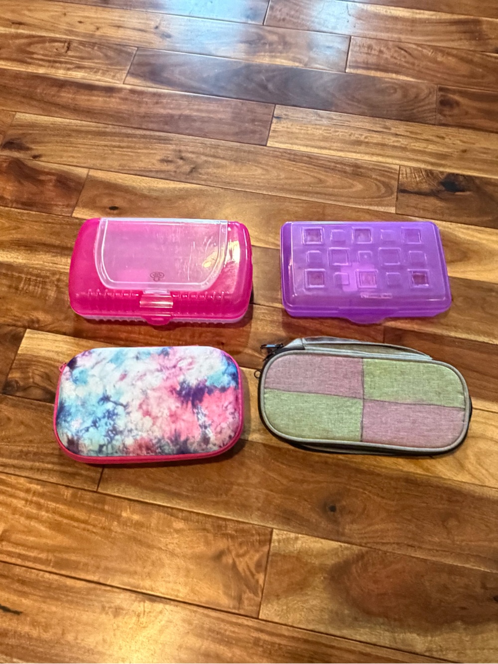 Lot of 4 Pink and Purple Pencil Case Bundle